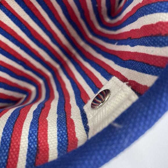 Brighton Love Hearts Canvas Tote Bag Sparkle and Shine Red White Blue Stripe - Picture 5 of 7